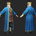 Four European Medieval Kings Bishop Emperor Emperor 3d model