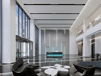 Modern Office Lobby Reception 3d model