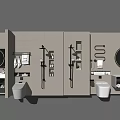 Modern Bathroom Vanity Design With Round Mirror And Storage Cabinets 3d model
