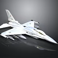 White Fighter Jet Model With Detailed Design And Weapon Attachments On Black Background
