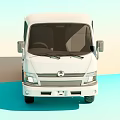 White Functional Utility Truck With Open Cargo Bed And Cab Design