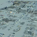 Detailed Urban City Model Featuring High Rise And Low Rise Buildings Layout
