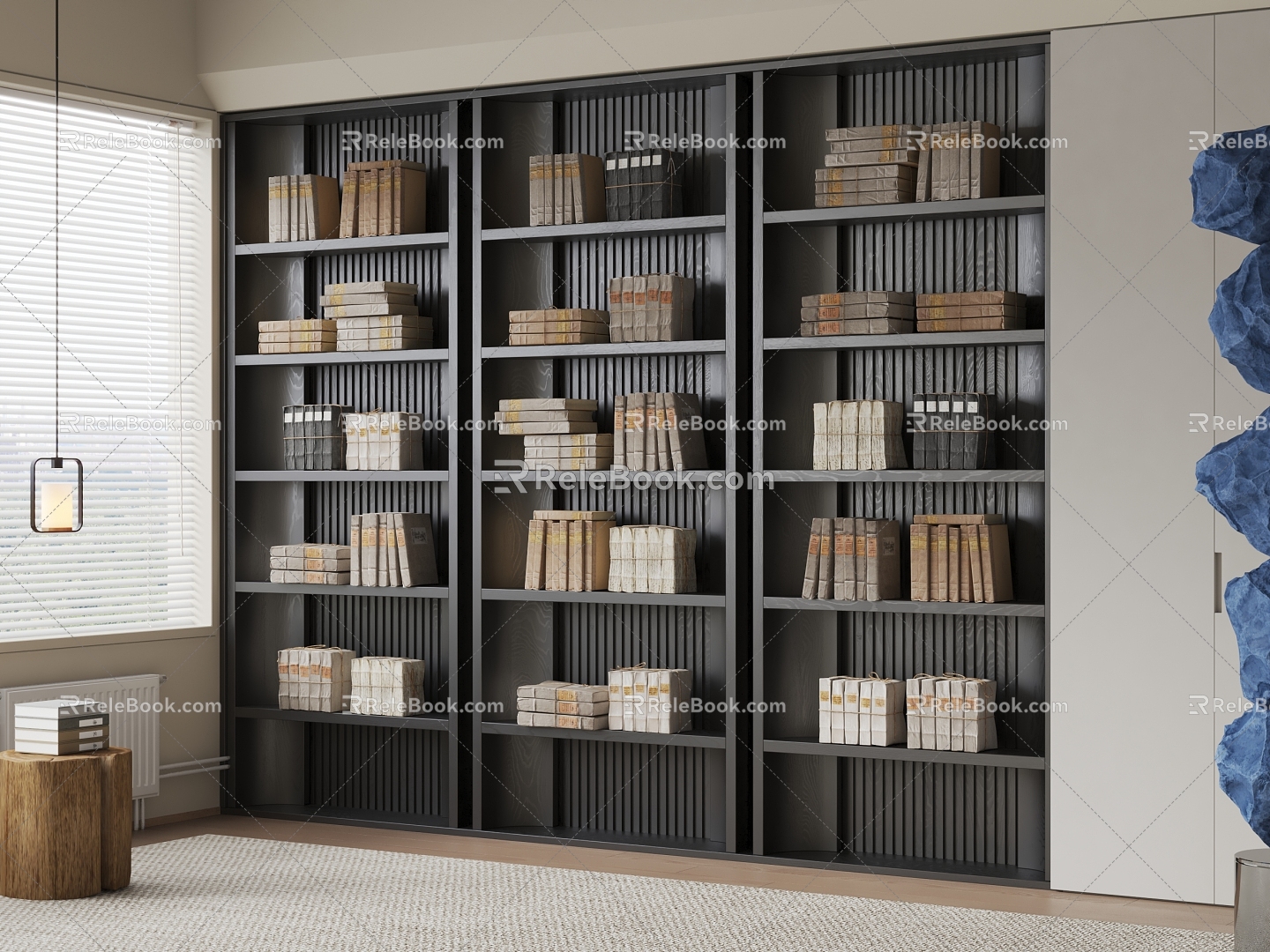 Quiet bookcase model