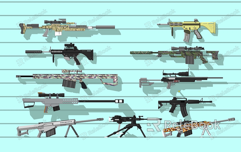 Modern Sniper Gun Firearms Weapon Machine Gun model