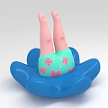 Inflatable Blue Float With Pink Legs And Green Shorts With Flowers