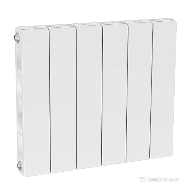 Sleek White Modern Radiator Design With Vertical Panels For Home Heating 3d model 