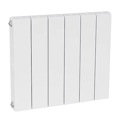 Sleek White Modern Radiator Design With Vertical Panels For Home Heating 3d model