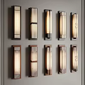 Sleek Modern Wall Sconces With Metal Frames And Warm Light Displayed On Wall 3d model