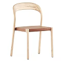 Modern Leisure Chairs With Black And Light Wood Frames And Upholstered Seats