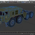 Military Green Heavy Duty Truck With Multiple Large Wheels And Number 08 On Side