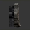 Stone Wall Panels With Various Textures Arranged In A Row On Gray Background With Reflection