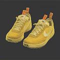 Yellow Nike Casual Shoes With White Laces Red Tongue Tags And White Swoosh