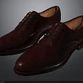 Stylish Burgundy Leather Shoes with Laces and Orange Lining for Daily Use