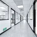 Modern Laboratory Interior Design With White Cabinets Lab Counter Windows And Computer 3d model