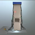 Gas Station Fuel Dispenser With Multiple Fuel Nozzles Display Screen Yellow Nozzle And LODOL Logo