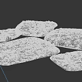 Natural Stone and Wood Decorative Pieces With Mossy Surfaces And Organic Textures