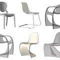 Modern Stylish Leisure Chairs With Curved Design Black Brown Tones And Metal Frames