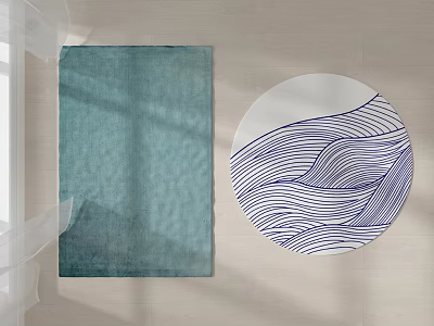 Modern Round Carpet Fabric Abstract Carpet 3d model