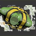 Yellow Safety Harness For Daily Use Displayed On Green Mannequin With White Fragments