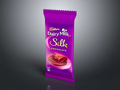 Smooth and Creamy Cadbury Dairy Milk Silk Chocolate in Purple Packaging 3d model