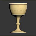 Golden Engraved Goblet With Ornate Patterns And Elegant Decorative Base 3d model