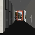 Elevator hall elevator aisle elevator front hall gate 3d model