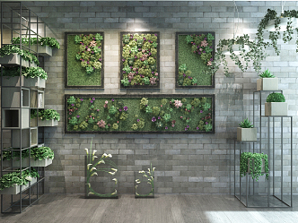 New Chinese plant wall 3d model