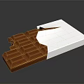 Delicious Chocolate Block With Peeled Wrapper And Square Texture 3d model