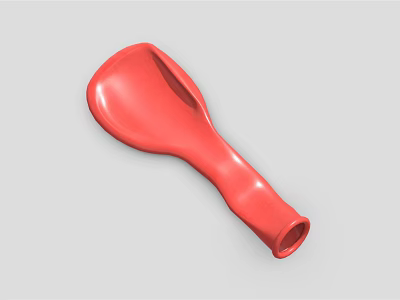 Red Plastic Handle Tool Part With Ergonomic Design And Smooth Surface 3d model