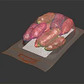 Fresh Red Sausages Packaged In Transparent Plastic Bag On Black Background