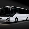 Modern White City Bus With Bright Headlights And Sleek Exterior Design