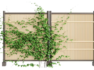 Modern Fence Guardrail Fence Climbing Vine Plant 3d model