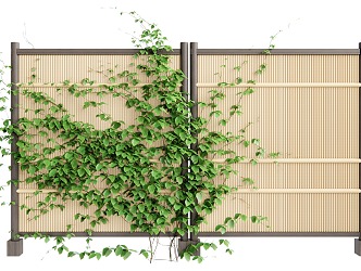 Modern Fence Guardrail Fence Climbing Vine Plant 3d model