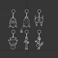 Traditional Bronze Style Decorative Keychains With Various Cultural Shapes And Designs