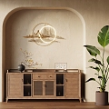 05 Entrance Cabinet Modern New Chinese Entrance Cabinet New Chinese Wall Decoration 3d model