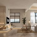 Hotel Guest Room With Light Colored Interior Fireplace TV Window Plant And Sofa