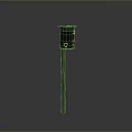 Dark Metal Mailbox Standing On Single Post In Minimalist Gray Background