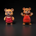 Two Cute Cartoon Reptile Characters Wearing Red Overalls Waving On Black Background