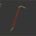 Metal Crowbar Tool With Red Handle Curved Head And Sharp Tip