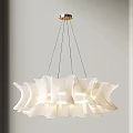 Modern White Wave Shaped Pendant Light With Elegant Hanging Design And Warm Glow