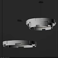 Two Modern White Circular Geometric Block Chandeliers Hanging Illuminated Design 3d model