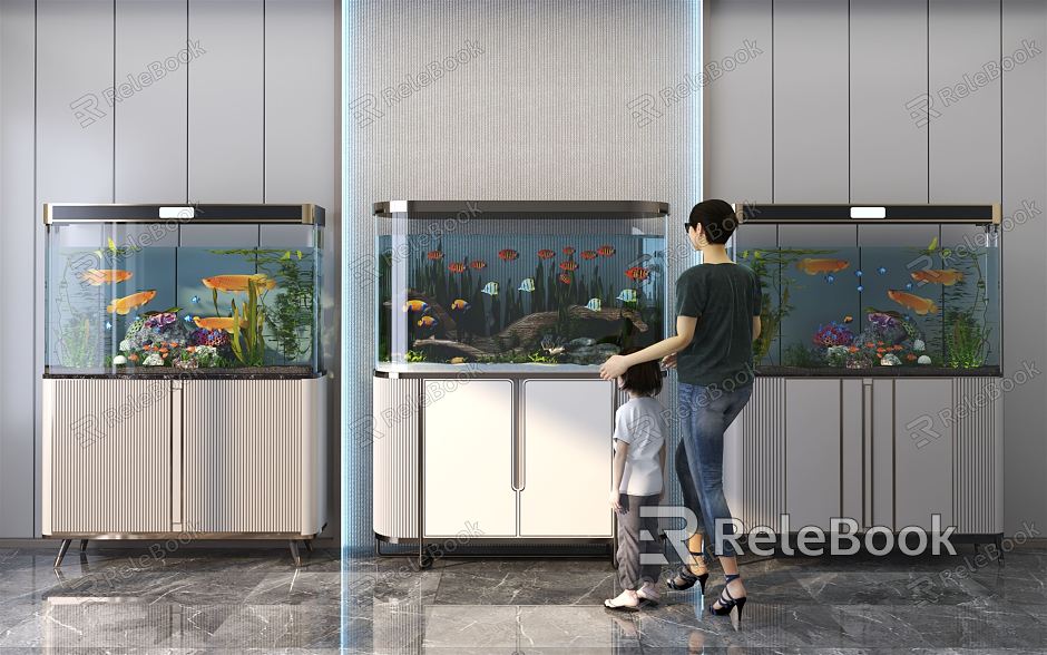 Modern fish tank fish tank combination model