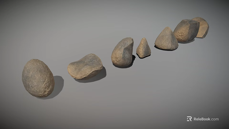 Natural Stone Materials With Various Shapes And Natural Texture For Decorative Projects 3d model 