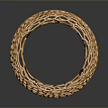 Golden Decorative Hollow Circular Furniture With Intricate Mesh Pattern Design