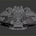 Intricate Sci-Fi Spaceship Design with Crew Characters and Alien Creatures 3d model