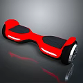 Red Hoverboard With Black Footpads White Light Strips And Wheels 3d model