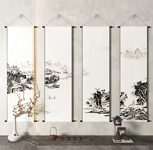 New Chinese Landscape Painting Landscape Decorative Painting 3d model