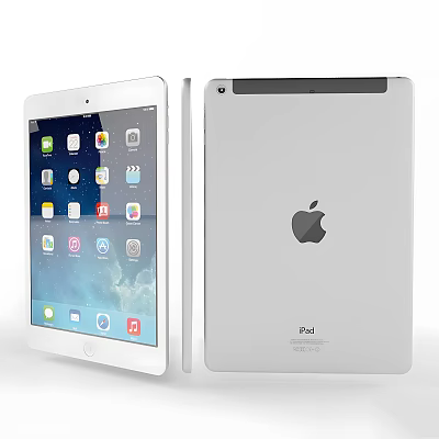 Apple iPad Tablet Featuring Front Screen With App Icons And Back Logo Design 3d model