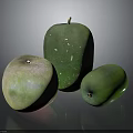 Fresh Green Mangoes On Dark Surface For Fresh Food Display And Photography