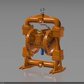 Orange Air Operated Double Diaphragm Pump With Piping And Metal Frame